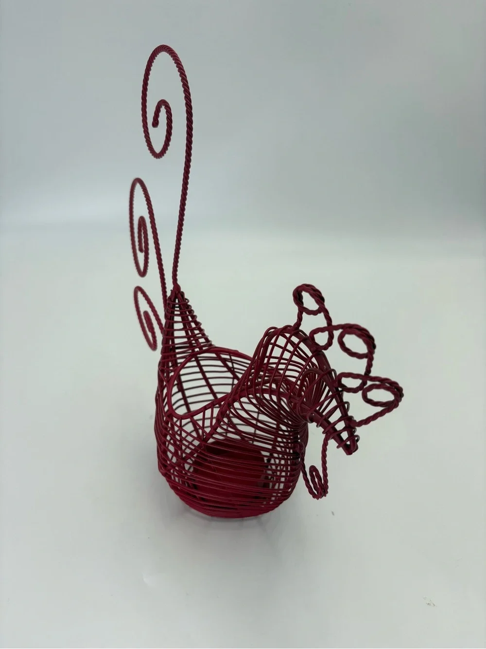 Red Wire Rooster Egg Basket